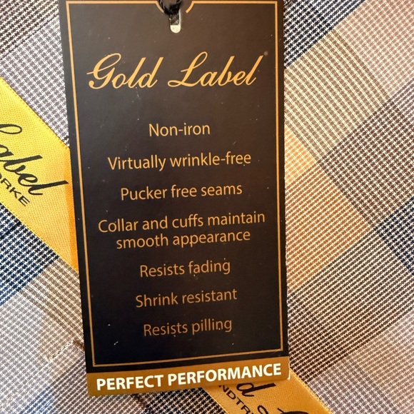 Roundtree & Yorke Gold Label Blue Plaid Shirt - Picture 5 of 5